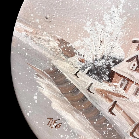 Vintage 1980s Tifo Hand Painted Quebec Folk Art Plate Francine Fugere Thiffault - Picture 5 of 9